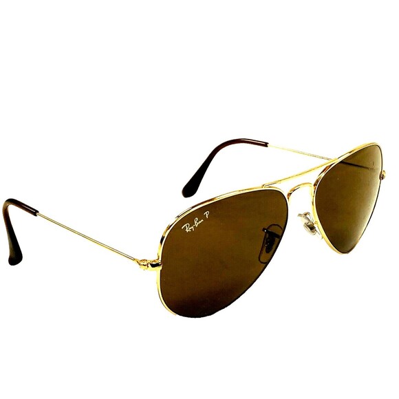 Ray-Ban Accessories - Ray-Ban P Polarized Aviator Sunglasses Vtg Italy Gold Metal Large Oval Preppy